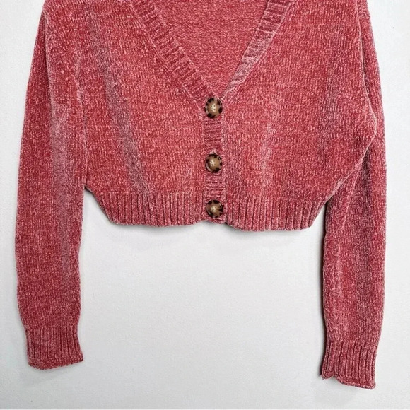 Urban Outfitters Womens Xsmall Maura Chenille  Cropped Cardigan - Picture 6 of 13